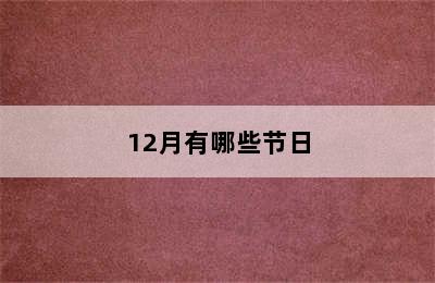 12月有哪些节日