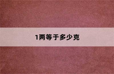 1两等于多少克