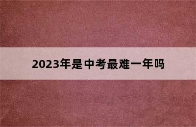 2023年是中考最难一年吗