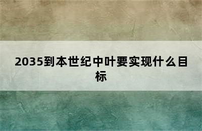 2035到本世纪中叶要实现什么目标