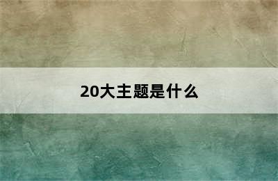 20大主题是什么