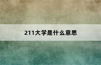 211大学是什么意思