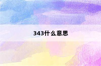 343什么意思