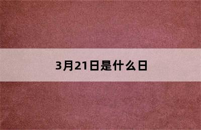 3月21日是什么日