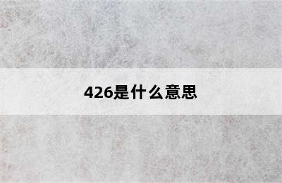 426是什么意思