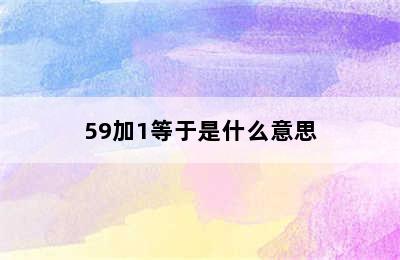 59加1等于是什么意思