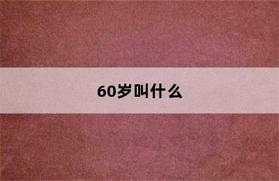 60岁叫什么