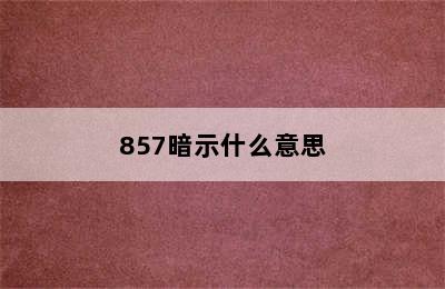 857暗示什么意思