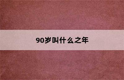 90岁叫什么之年