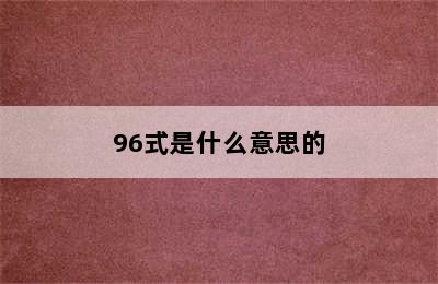 96式是什么意思的