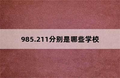 985.211分别是哪些学校