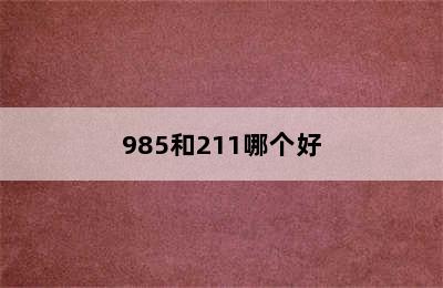 985和211哪个好