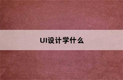 UI设计学什么