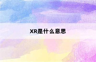 XR是什么意思