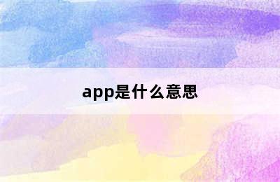 app是什么意思