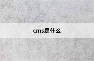 cms是什么