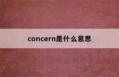 concern是什么意思