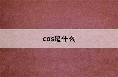 cos是什么