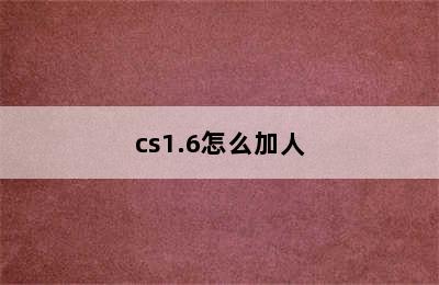 cs1.6怎么加人