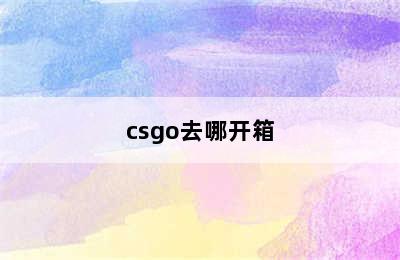 csgo去哪开箱