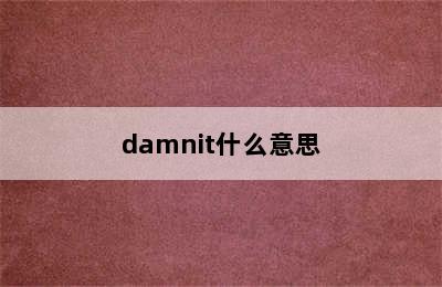 damnit什么意思