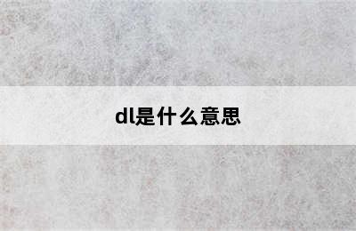 dl是什么意思