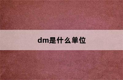 dm是什么单位