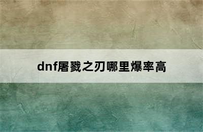 dnf屠戮之刃哪里爆率高