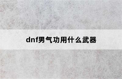 dnf男气功用什么武器