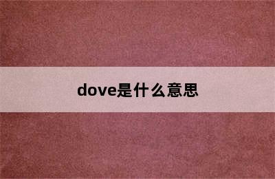 dove是什么意思