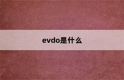 evdo是什么