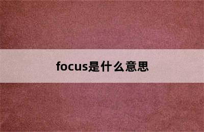 focus是什么意思