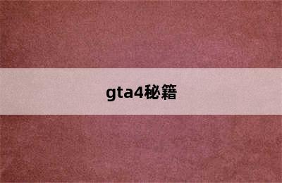 gta4秘籍