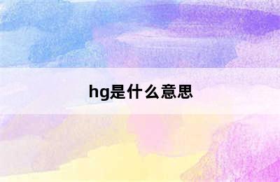 hg是什么意思