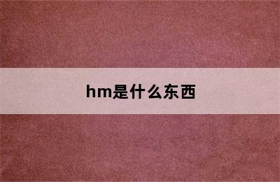 hm是什么东西