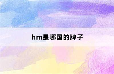 hm是哪国的牌子