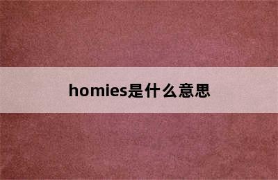 homies是什么意思