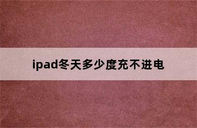 ipad冬天多少度充不进电