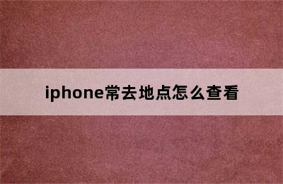 iphone常去地点怎么查看