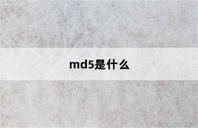 md5是什么