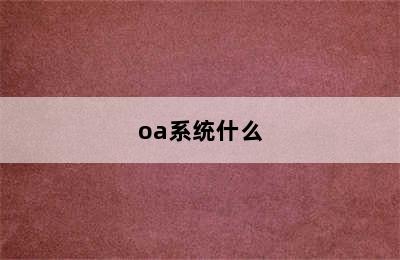 oa系统什么