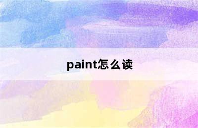 paint怎么读