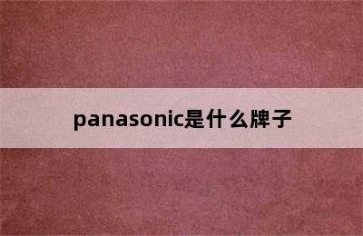 panasonic是什么牌子