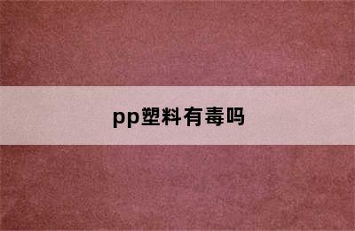 pp塑料有毒吗