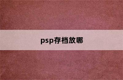 psp存档放哪