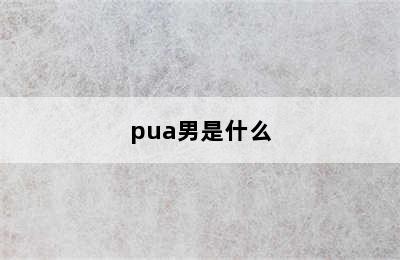 pua男是什么