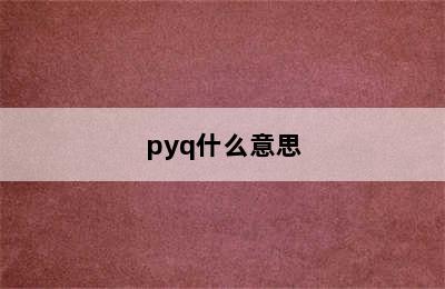 pyq什么意思