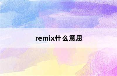 remix什么意思