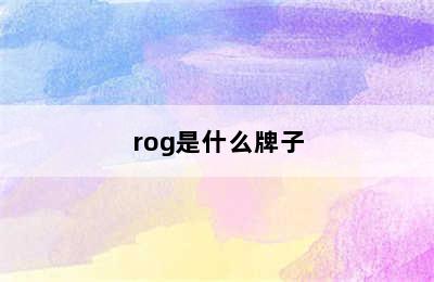 rog是什么牌子