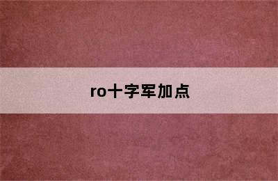 ro十字军加点